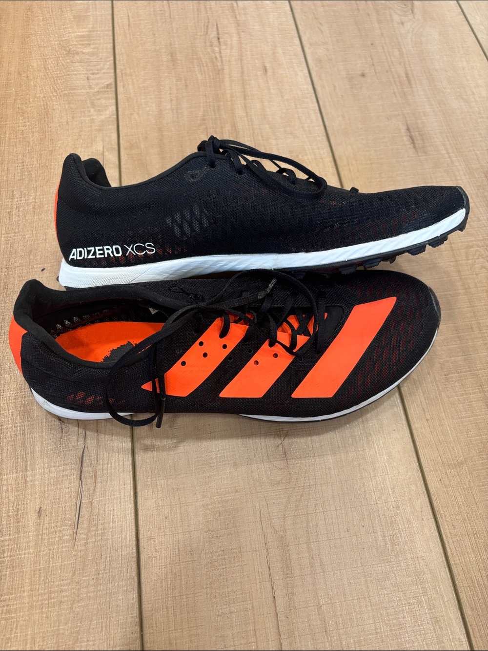 adidas Black with Orange Adizero XCS Track Spikes